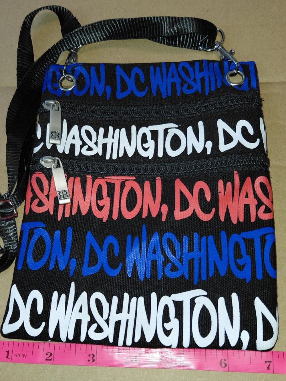 Robin Ruth America Washington DC Crossbody Bag Purse Red White Blue Black - Picture 2 of 4